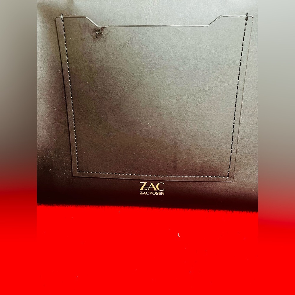 Zac Posen Black and Gold Structured Satchel with Pearl Accents & Dust Bag - Picture 7 of 10